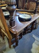 A late Victorian walnut extending dining table having one leaf, 105cm width