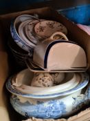 Four boxes of sundry to include dinnerware
