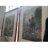 A pair of 19th Century style hunting prints titled Morning and Evening