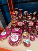 Selectin of Limoges china, miniature items to include chairs, furniture, etc