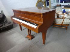 A mid 20th Century mahogany baby grand piano by Challen
