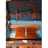 A vintage wooden cased Mahjong set, etc