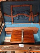 A vintage wooden cased Mahjong set, etc