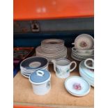 Selection of china plates, Susie Cooper - Glen Mist pattern