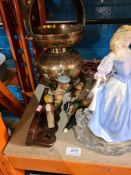 A large figure 'Princess of the Ice Palace', a carriage clock, a novelty wine stopper, and a Fry's a