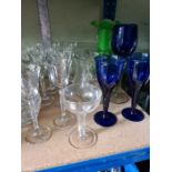 Mixed glassware, including bowls and decanters