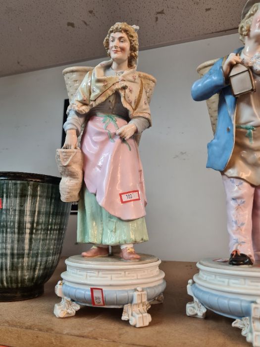 A pair of early 20th Century German porcelain figures - Image 6 of 6