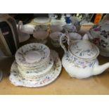 Selection of Royal Albert Brigadoon pattern, a German Stein and an oriental vase converted to lamp