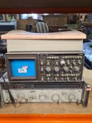 A vintage Hewlit Packard signal generator and a Philips Oscilloscope