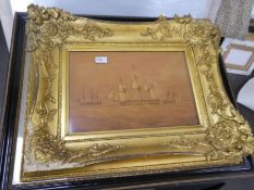 An early 19th Century, Sepia wash drawing of ships to include The Royal Yacht in Yarmouth Waters, an