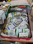 A quantity of cigarette cards, tea cards and similar