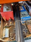 Selection of railway track, model houses by Hornby, etc