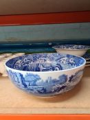 Blue and White Copeland Spode bowls, plates, etc