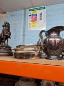 Selection of silver plate, including coffee pots, Claret jugs, etc