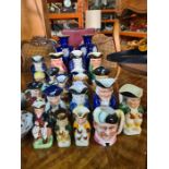 Collection of 18 Toby jugs, various sizes and designs