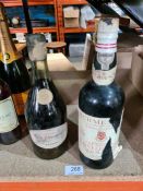 A Meguier and Co., a Bottle of Champagne Cognac and a bottle of Burmester vintage Port