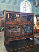 A miniature Edwardian mahogany tabletop display cabinet, 46.5cms