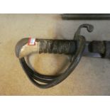 An antique Cavalry sword having brass pierced hilt