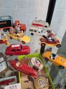 Vintage Corgi toys to include Basil Brush, Magic Roundabout, Noddy along with some Dinky vehicles (1