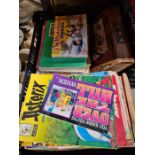 A selection of vintage annuals including Asterix, Hotspur, The Beano, etc