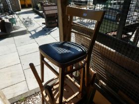 An oak two flap gateleg table and five various chairs, 29cm high and 28cm wide