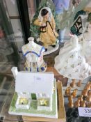 Two Royal Doulton figures, three coalport cottages and sundry