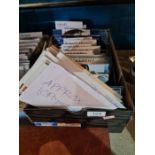 An album containing old theatre tickets and similar dating from the 1960s onwards and 2 boxes of lat