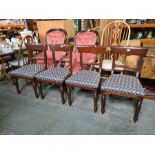 A set of 6 reproduction Victorian style bar back dining chairs