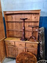 A modern pine dresser with rackback