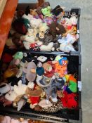 A quantity of Ty Beanie babies in 5 trays of various sizes