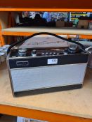 A vintage Roberts Radio on swivel base and small quantity of vinyl LP records