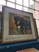 Tabitha Salmon, a limited edition giclee print of figure and horse