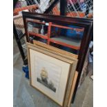 A reproduction print of the First Journey of HMS Victory, two other pictures and a large mirror