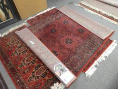 A modern Belgian Wool rug and 2 other small modern rugs, largest 135 x 200cm