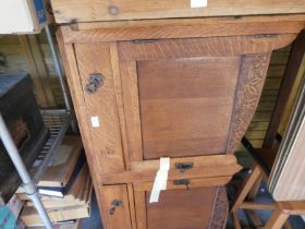 An old oak sideboard, 1930s, 32cm height x 47cm width