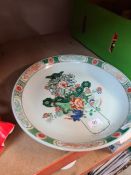 A 20th Century Chinese circular dish, having floral decoration, 37cms