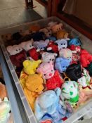 A large quantity of Ty-Beanie babies in 5 cartons, and a box of mixed teddies and similar