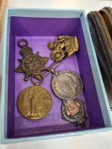 Three World War I medals, including 1914-15 Star - Royal Navy, and two others to different recipient