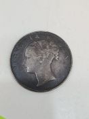 An 1840 Victoria Young Head Indian Silver 1 Rupee coin - Queen Victoria at 21 years old. The obverse