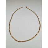 18ct yellow gold figaro design neckchain, marked 750, approx 4.53g