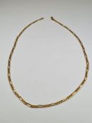 18ct yellow gold figaro design neckchain, marked 750, approx 4.53g
