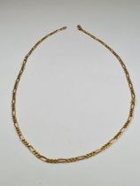 18ct yellow gold figaro design neckchain, marked 750, approx 4.53g