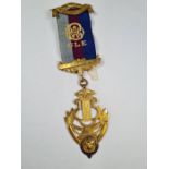 Of Masonic Interest; a 9ct gold badge of Royal Antediluvian Order of Buffaloes, Nemo Martalium Omnib