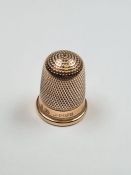 9ct yellow gold thimble, by Charles Horner, Chester, approx 3.69g