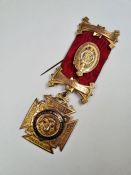 Of Masonic Interest; a 9ct Masonic medal 'Royal Order of Buffaloes Antediluvian' presented to Bro J