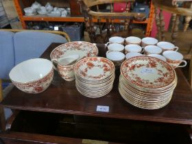 A quantity of Old Crown Derby teaware, Melton design - registered No. 89954 having floral decoration