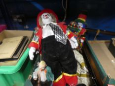 A box of mixed Clown figures, pictures, etc