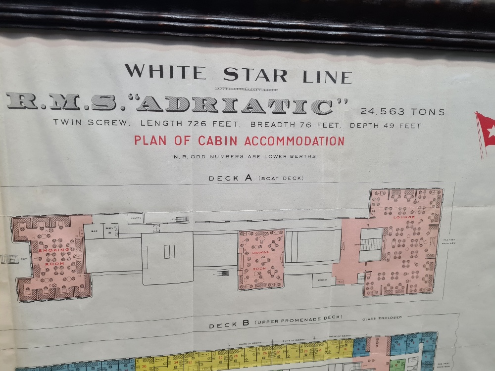A deck plan for White Star Line R.M.S. Adriatic and a reproduction notice - Image 3 of 5
