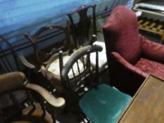 Five various chairs and sundry furniture