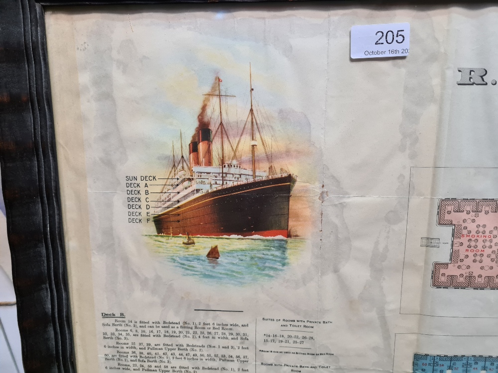 A deck plan for White Star Line R.M.S. Adriatic and a reproduction notice - Image 2 of 5